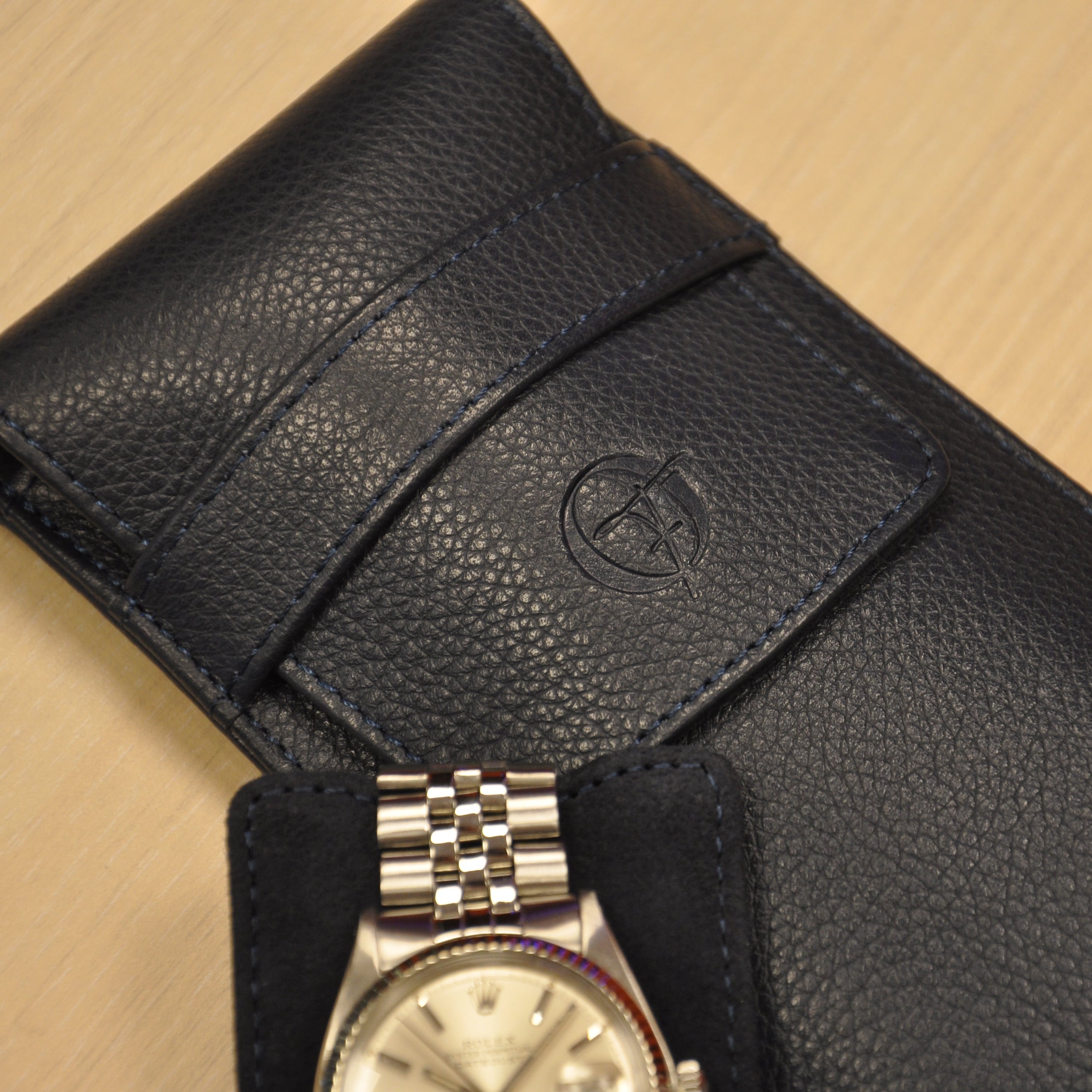 OFL Watch Pouch – Navy Blue Leather
