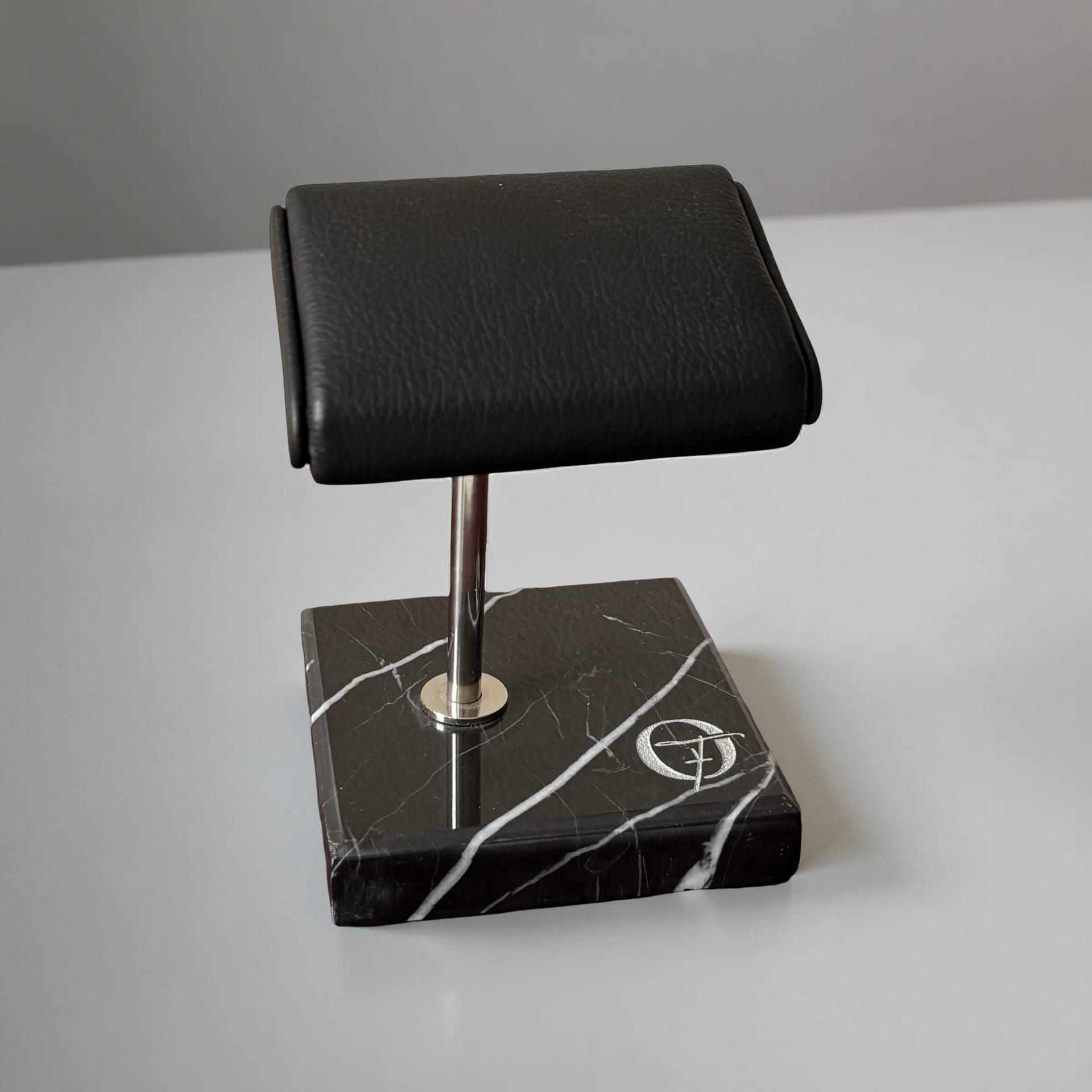 OFL Marble Watch Stand – Black Leather (One Watch)